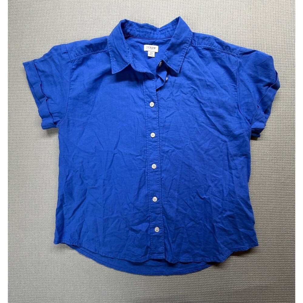 JCrew Linen Cotton Blend Button Up Blouse